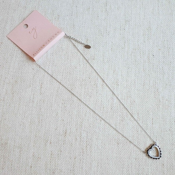 Preciously Scallop Edged Heart Necklace