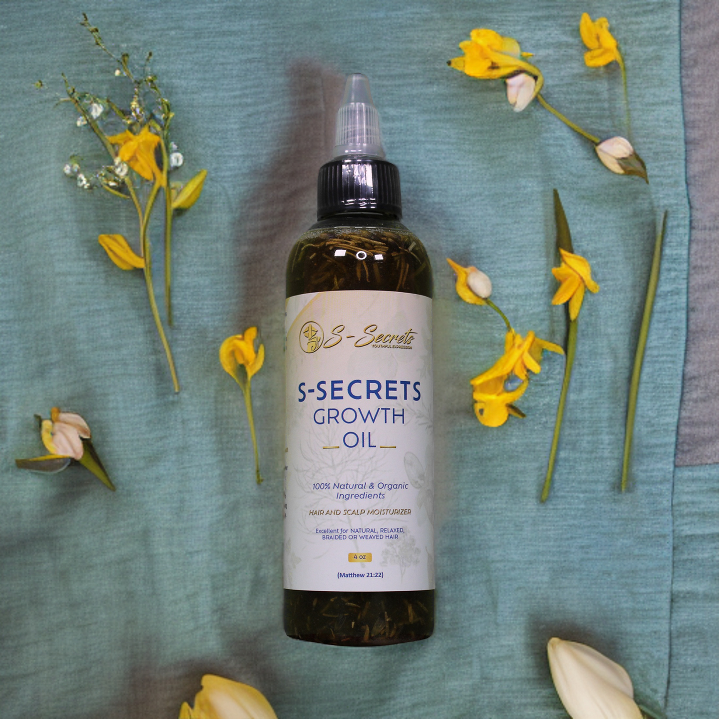 S-Secrets Hair Growth Oil 2oz, Herbs, Biotin, essential oils For All