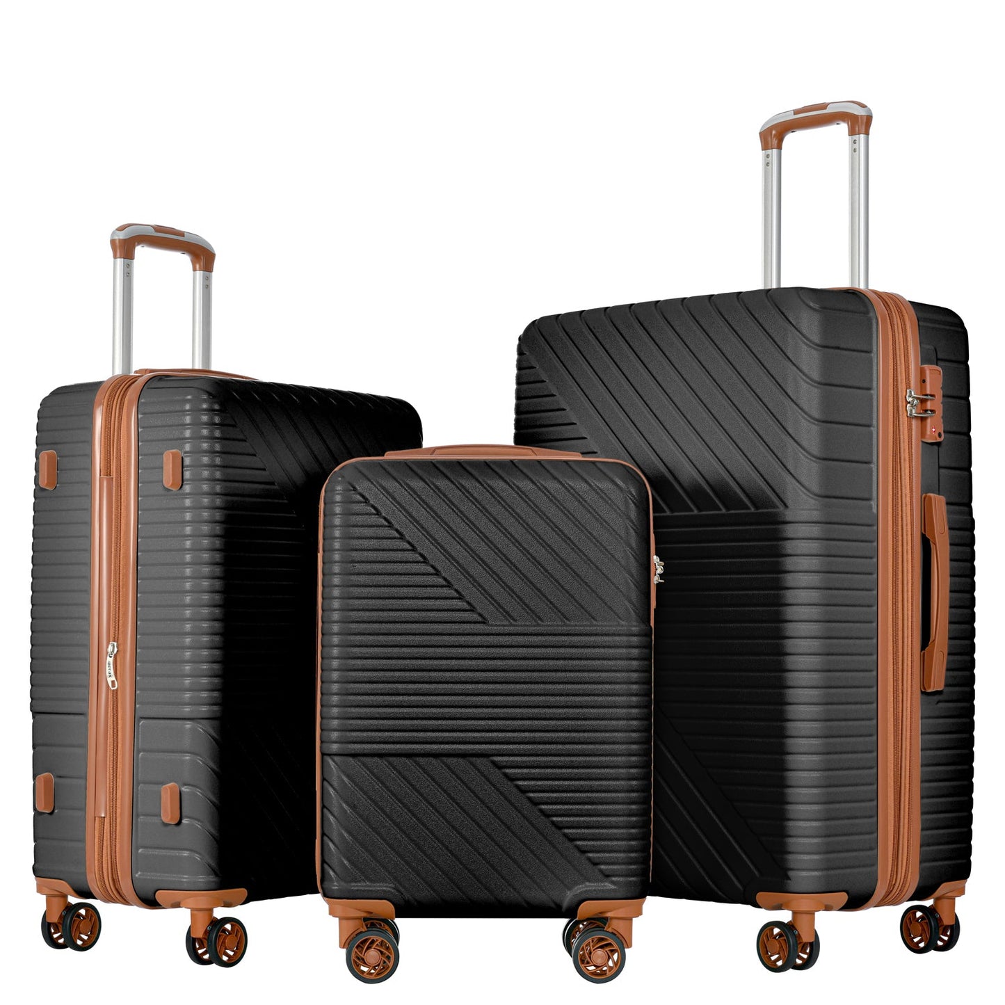Hardshell Luggage Sets 3 Piece double spinner 8 wheels Suitcase with