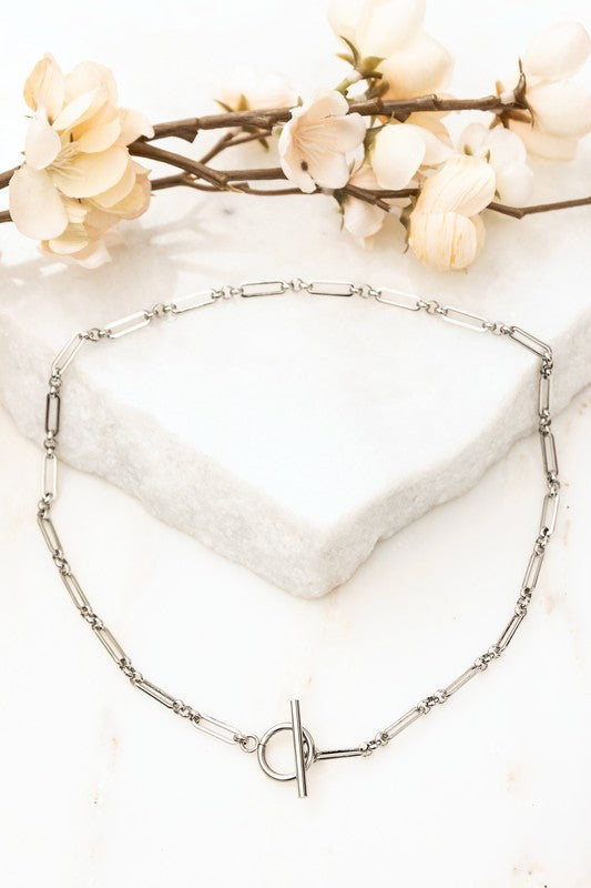 18K STAINLESS STEEL TOGGLE CHAIN NECKLACE