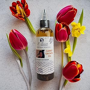 Carrot Hair Growth Oil 2oz, Herbs, Biotin, Essential oils For All Hair